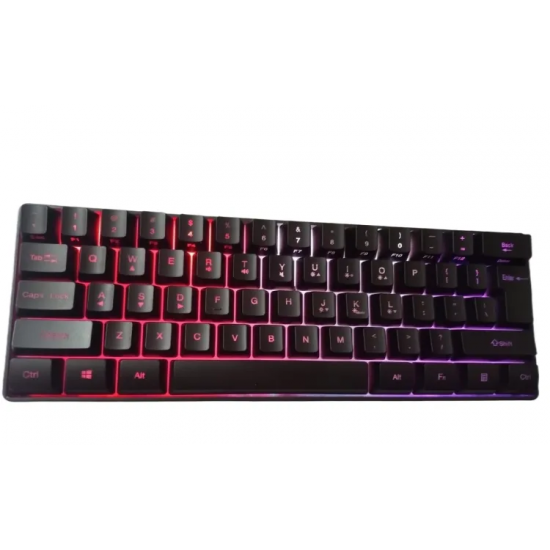 RGB Wired 61-key Gaming Semi Mechanical Keyboard for Game/Office Black (Black)