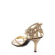 Zonah's Golden Embroidered Ankle Strap Heels