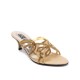 Zonah's Golden Embroidered Open Toe Stylish Heels